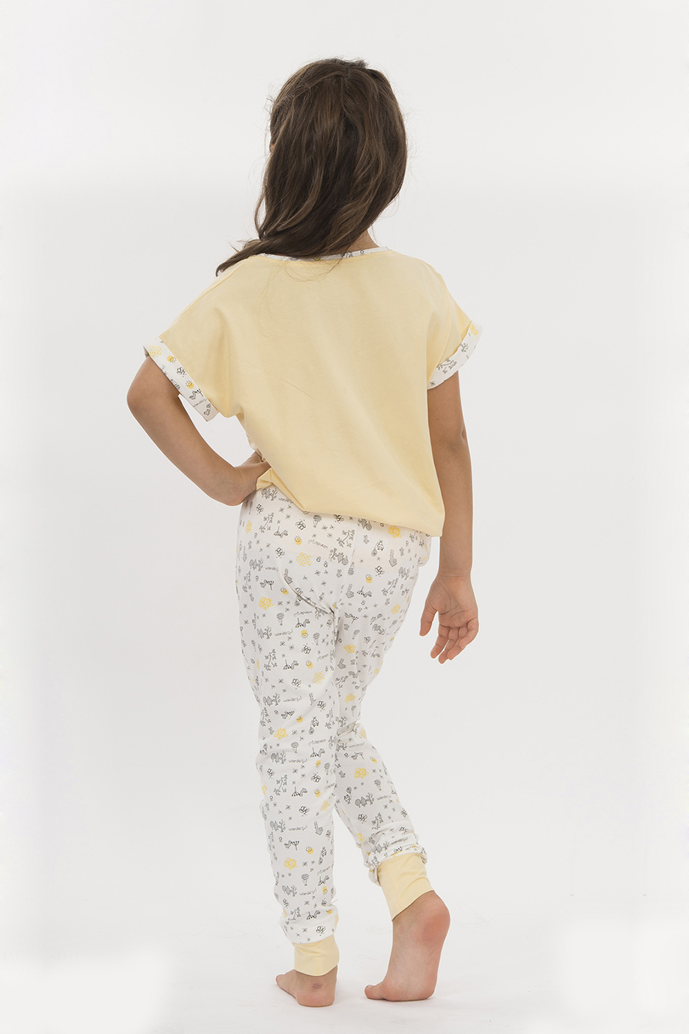 Hays Kids Penye Kız Çocuk Kısa Kol Alt Uzun Pijama Takımı