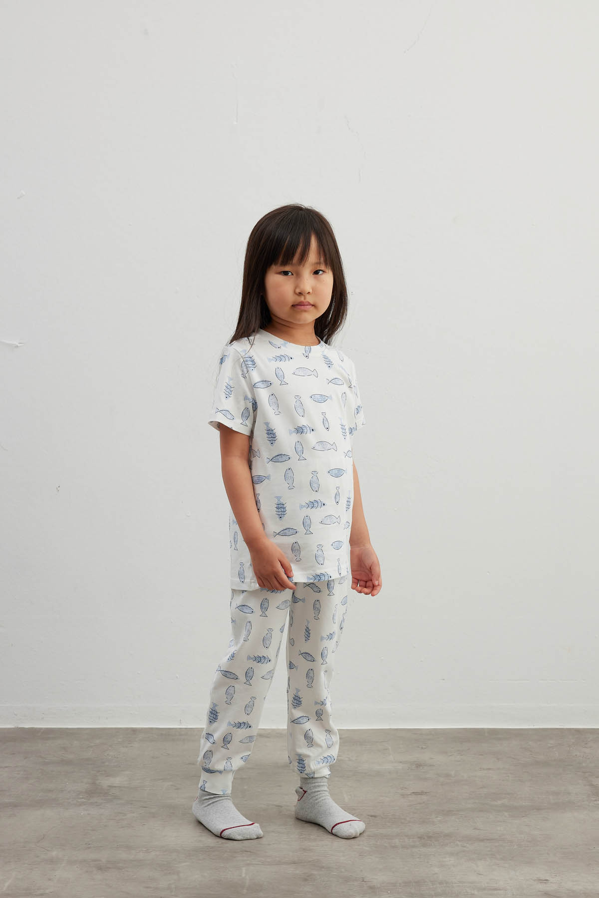 Kız Çocuk Pamuklu Kısa Kollu Uzun Pijama Takımı