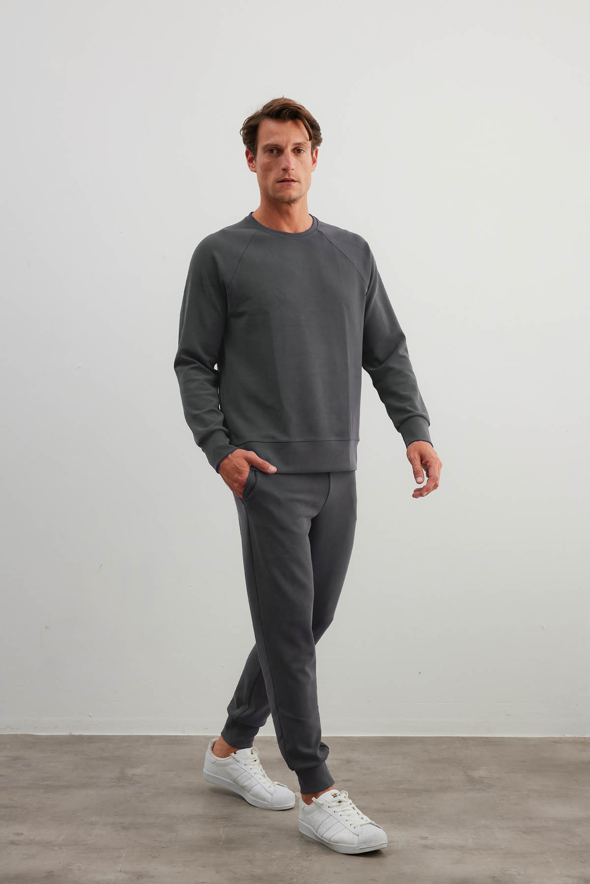 Erkek Soft Touch Reglan Kollu Sweatshirt Pantolon Takım